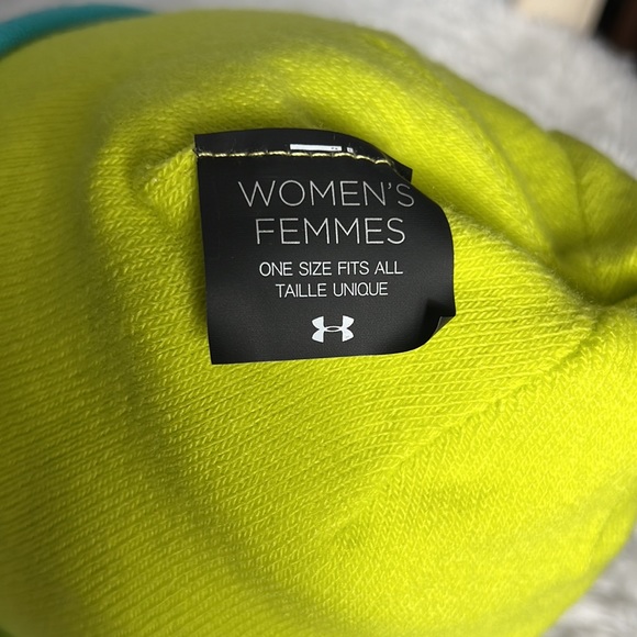 Under Armour Reversible Yellow Purple Turquoise Beanie Ski Winter Cap Toboggan - Picture 7 of 8